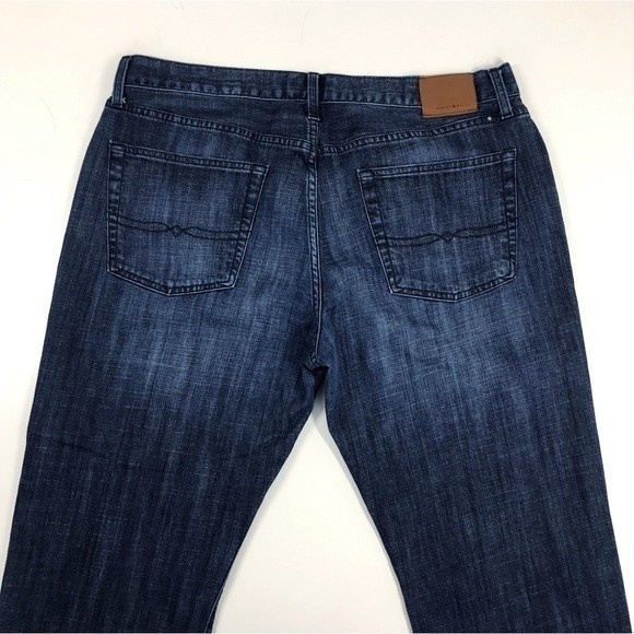 Lucky Brand 221 Original Straight Men's Dark Blue Wash Denim Jeans Distressed 38 - Picture 4 of 13